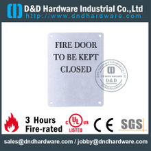 SS304 ساحة باب النار التوقيع لوحة 130x170mm للأبواب مقاومة للحريق -DDSP010